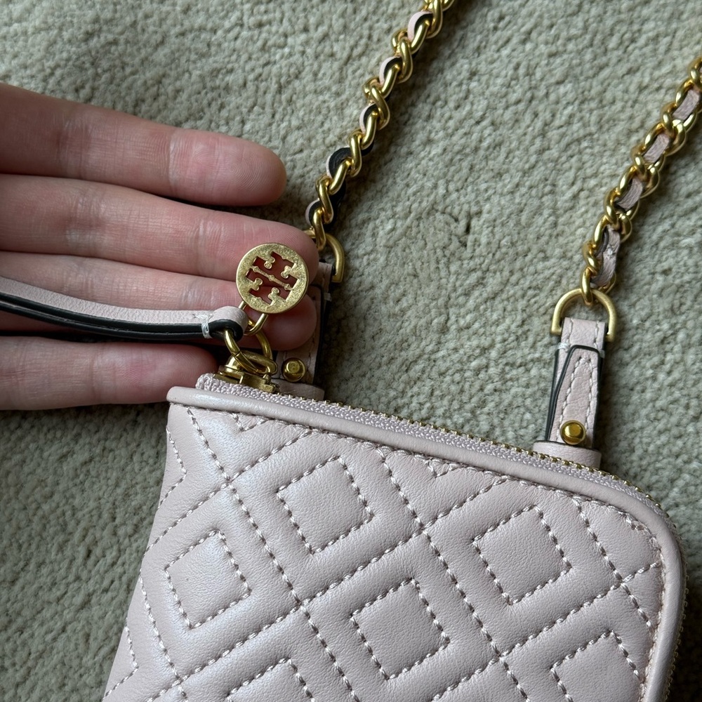 Tory Burch Baby Pink Quilted Mini Bag. New With Tags!